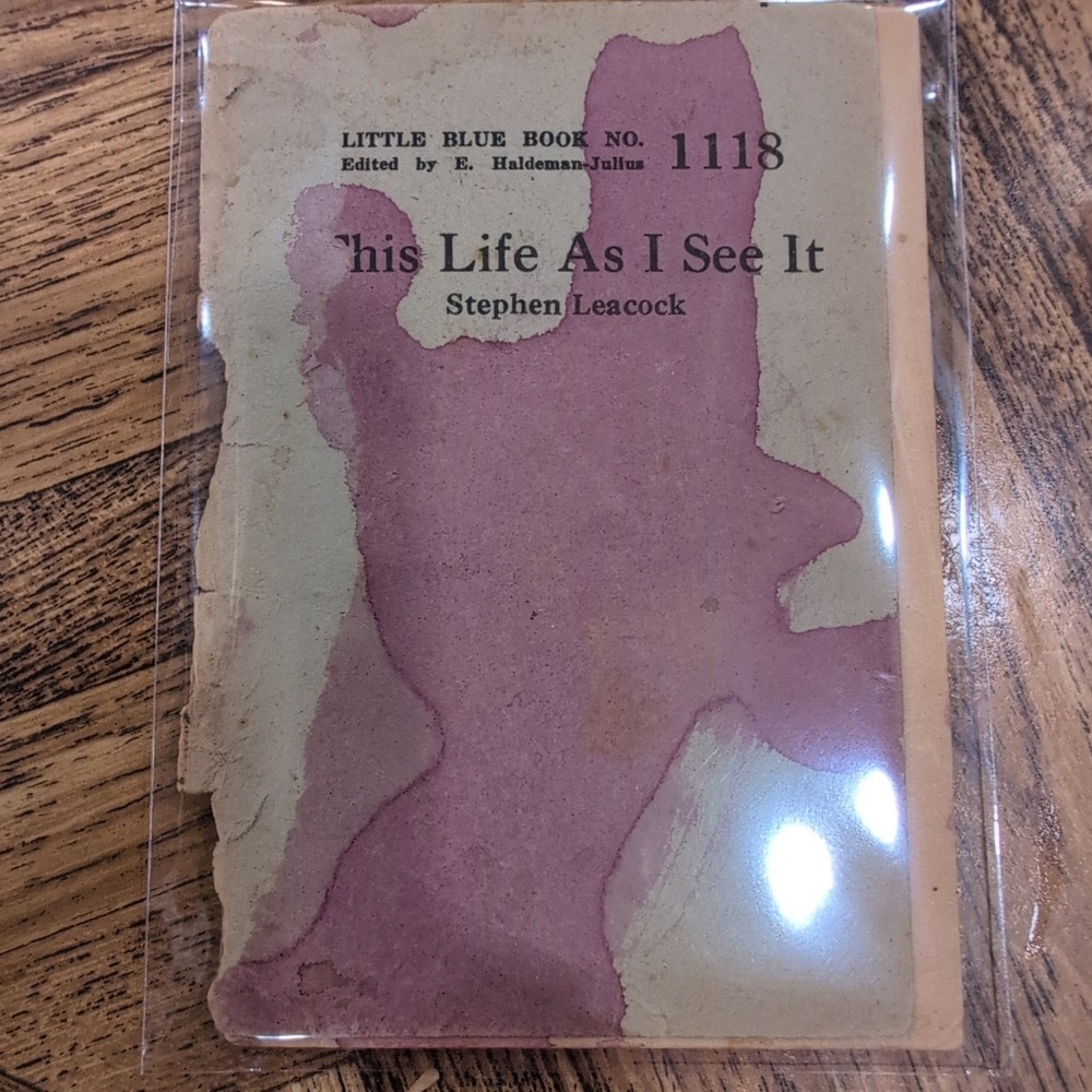 Little Blue Book 1118 This Life As I See It Stephen Leacock Vintage Paperback